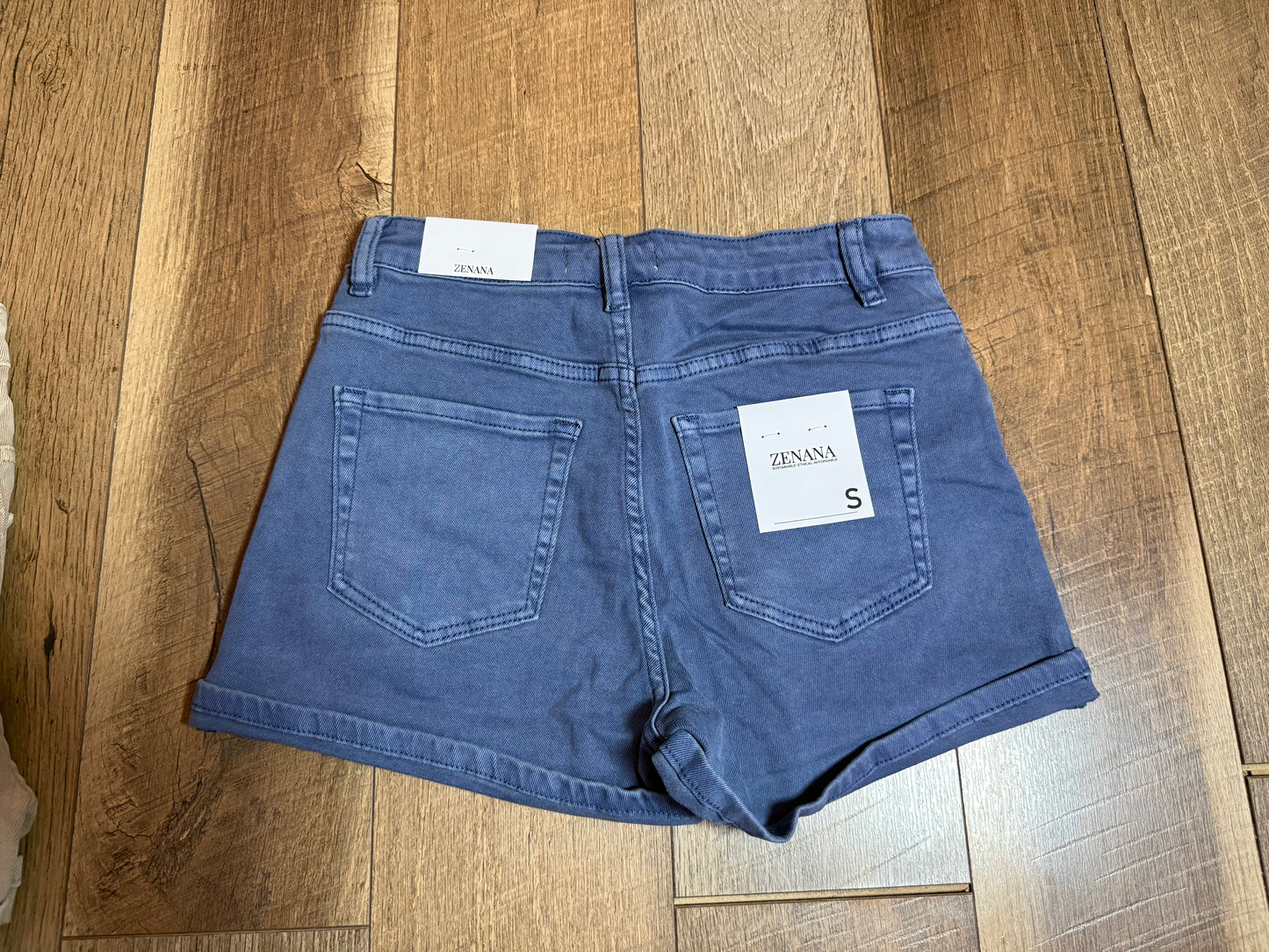 Cuffed Denim Shorts