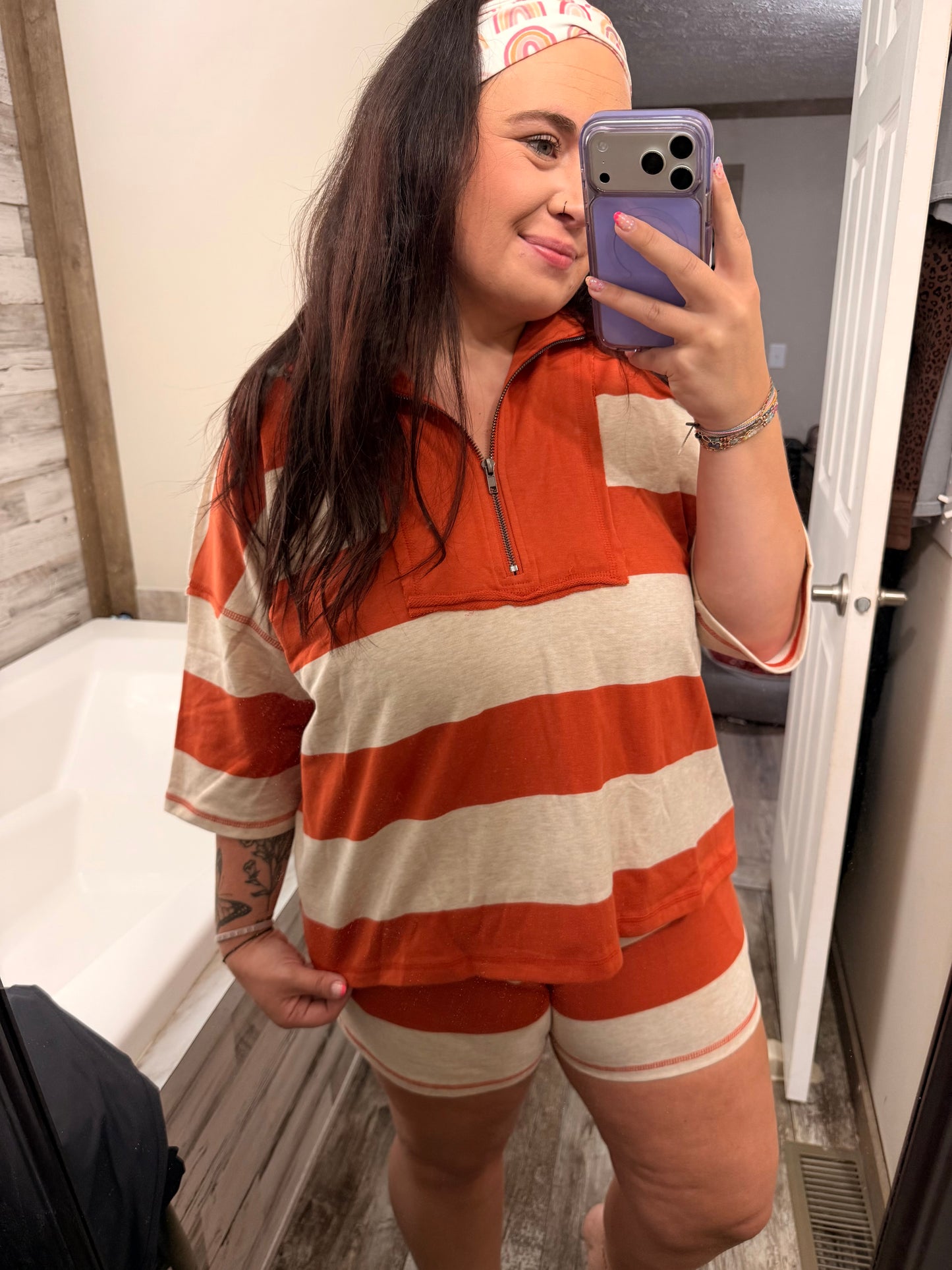 Color block Set-burnt orange