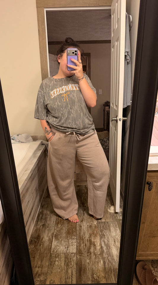 Acid Wash Barrel Sweatpants-Ash Mocha