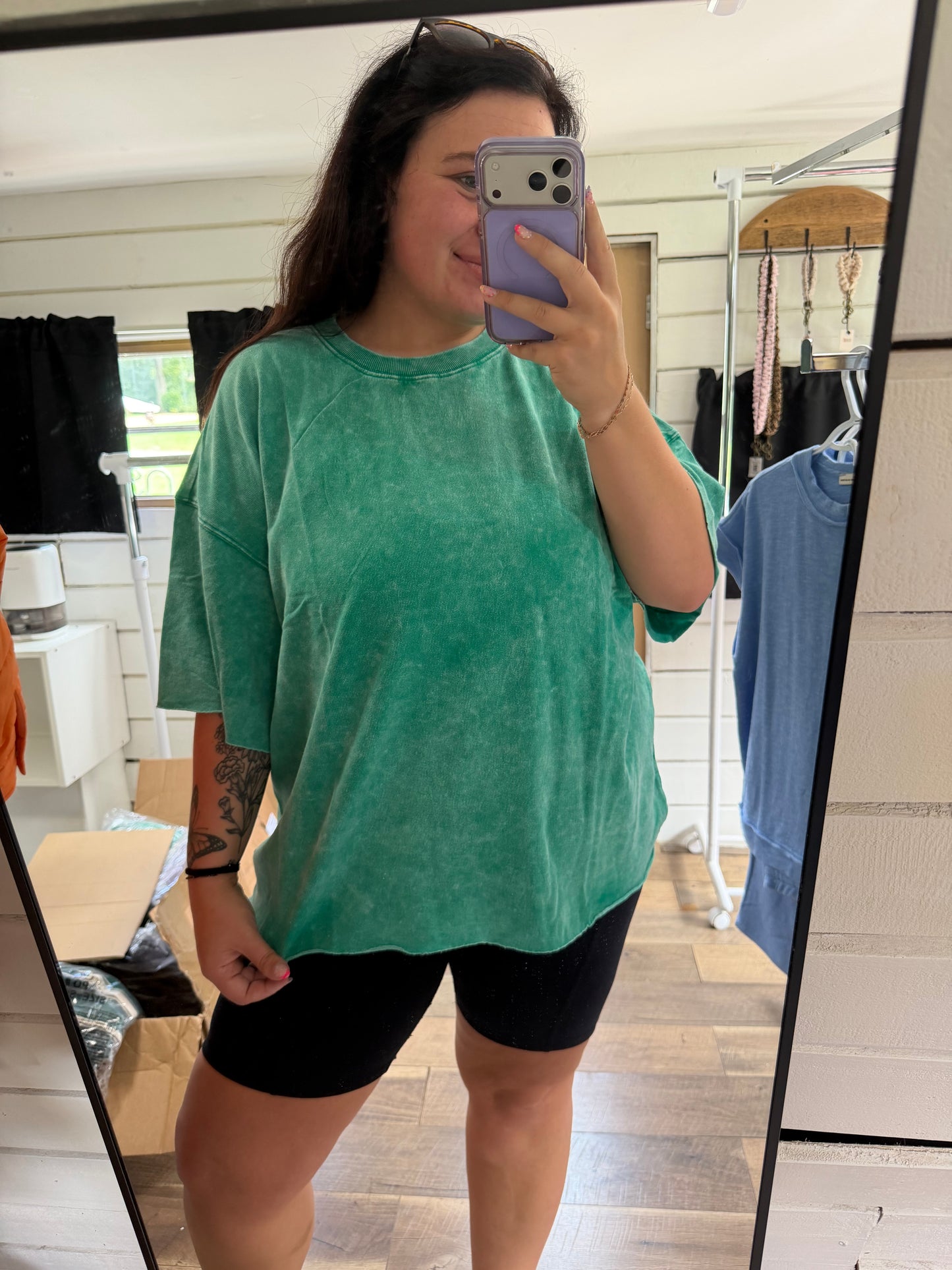 French Terry Tee-Kelly Green