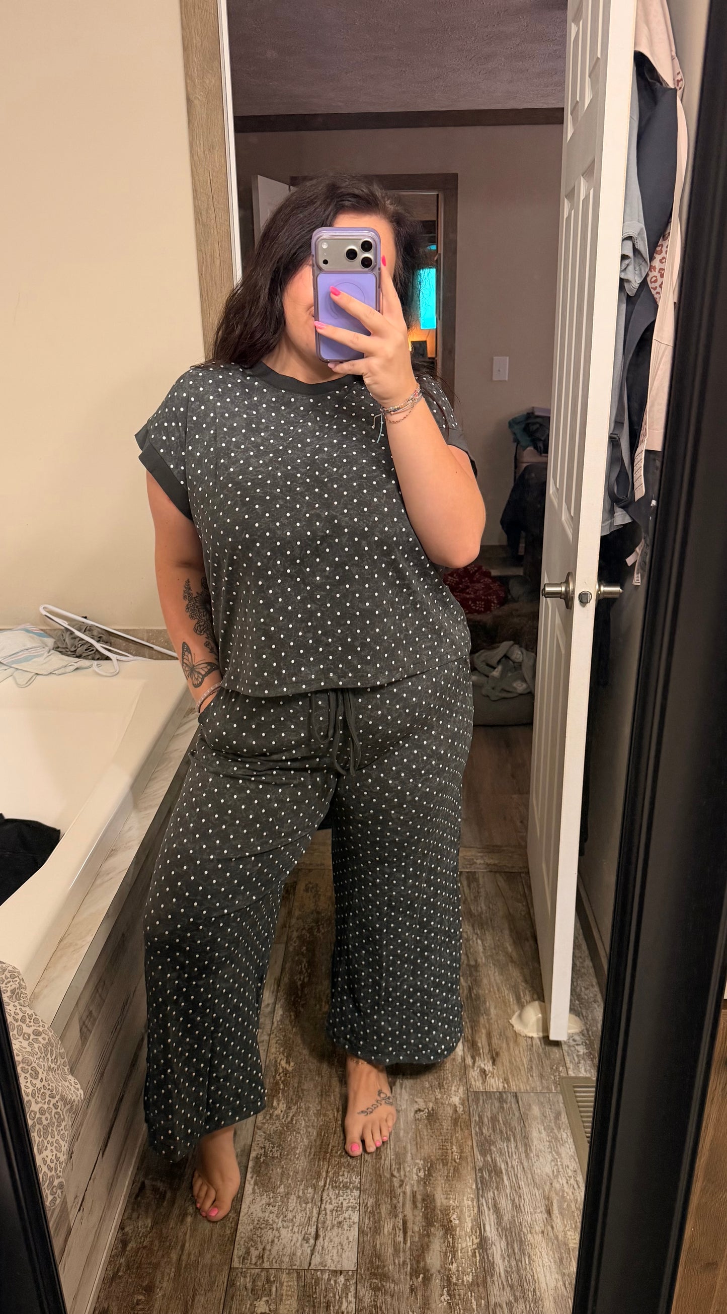 Black and White Polka Dot Set