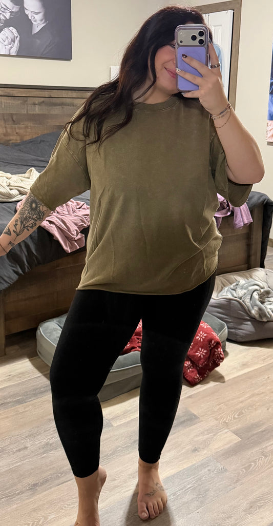 Oversized Terry Washed-Mocha