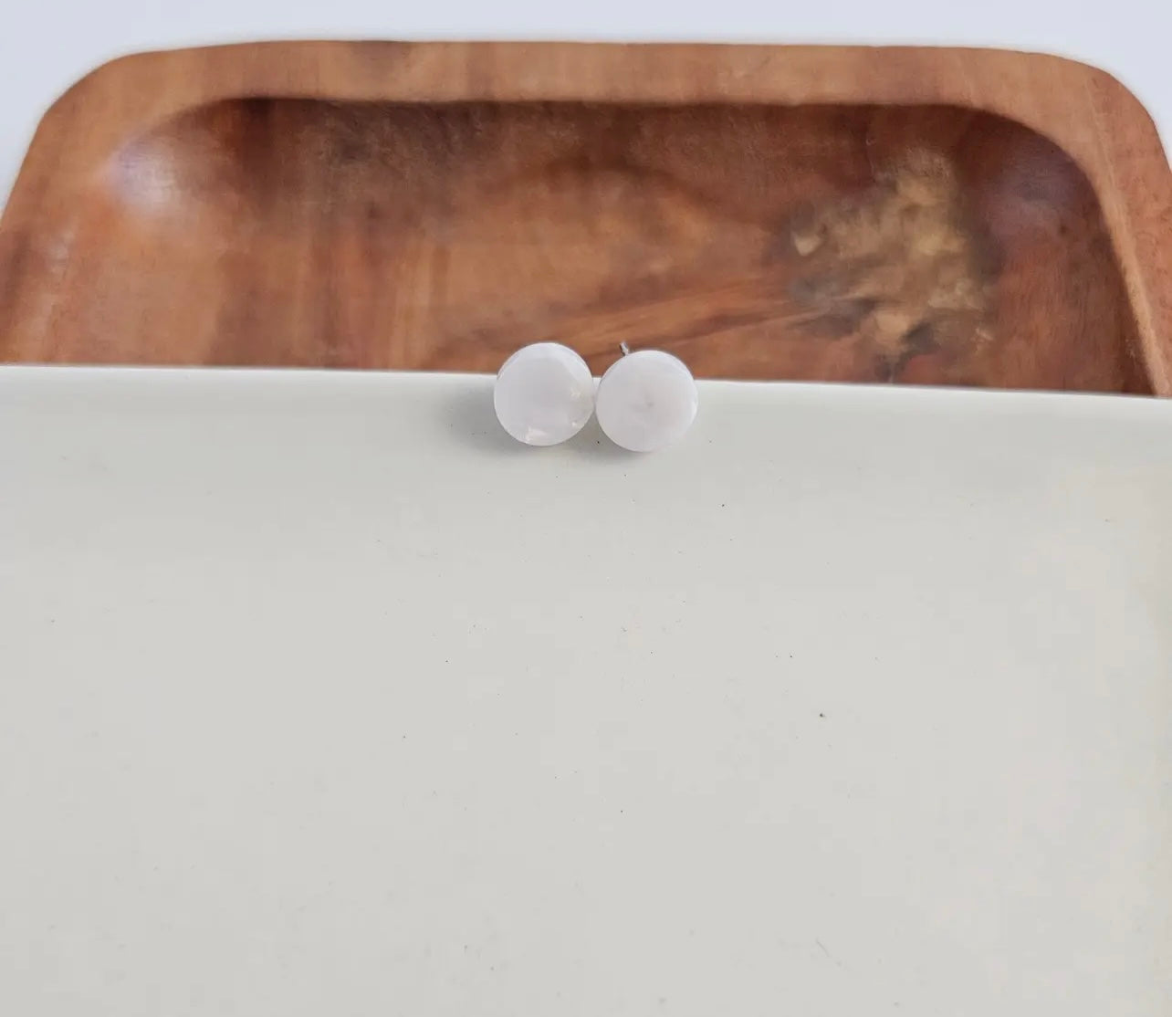 White Pearl Stud Earrings