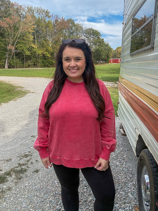 NEW Acid Wash Pocket Sweatshirt