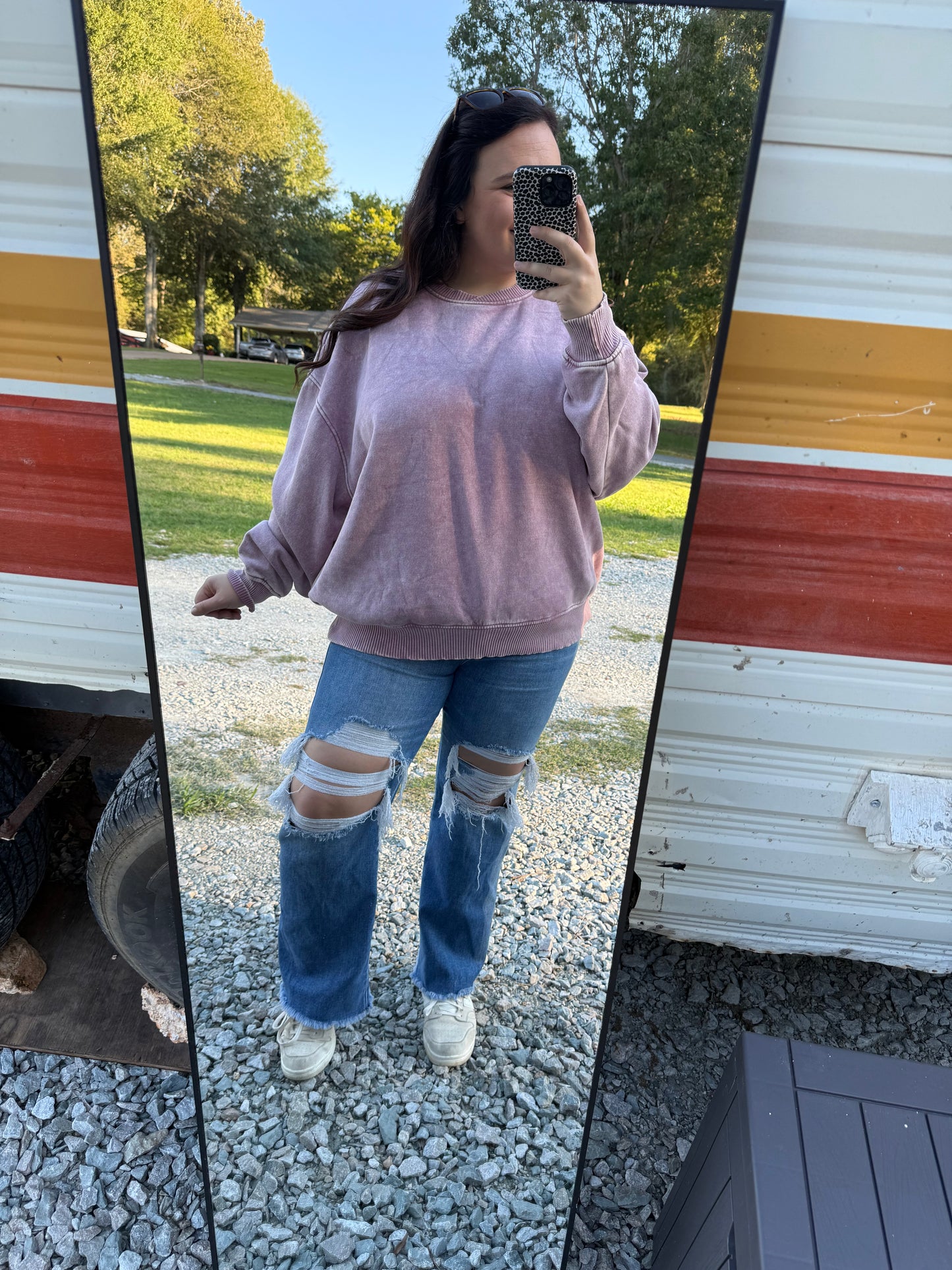 PLUS Acid Wash Pullover