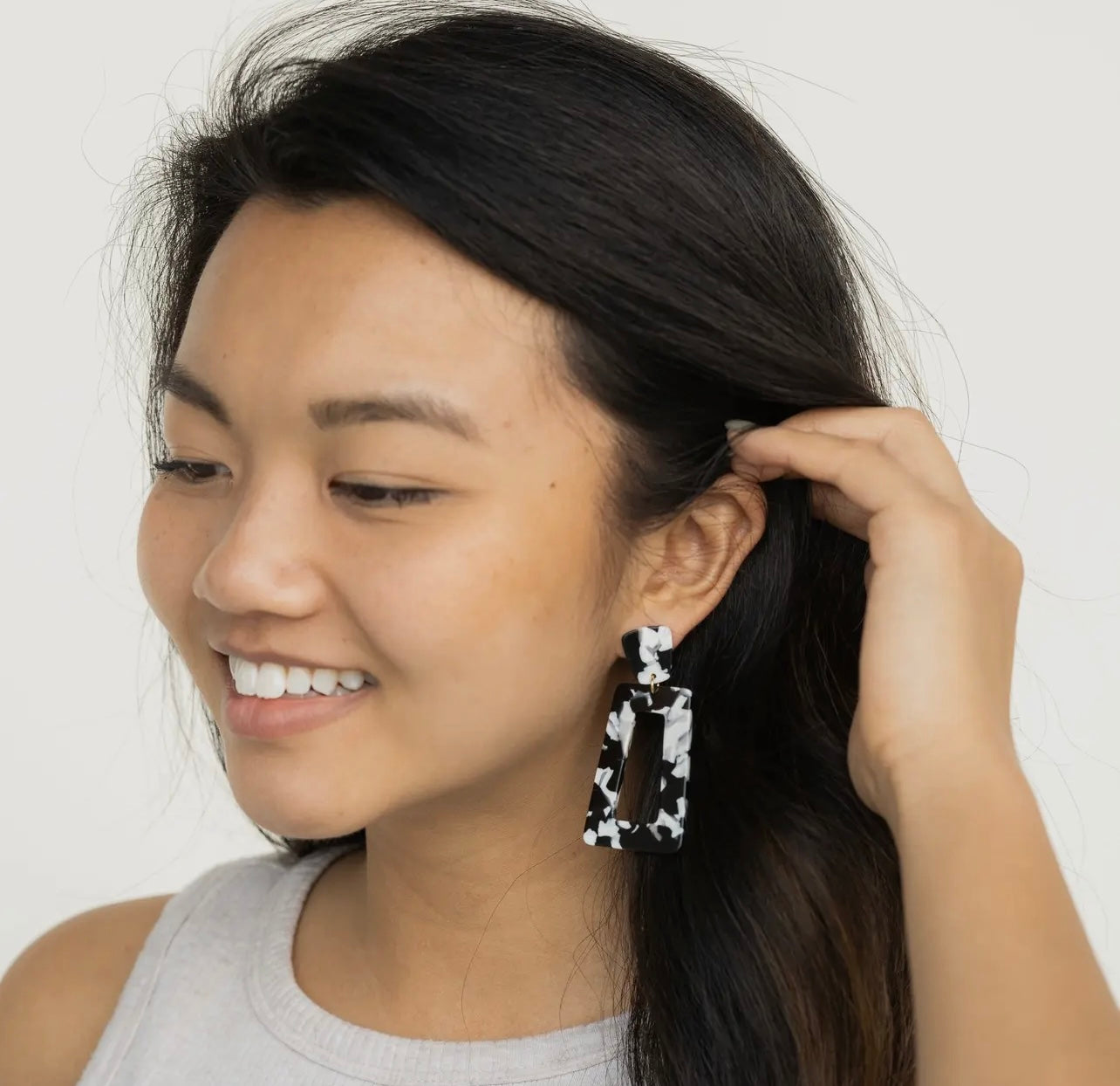 Black and White Earrings