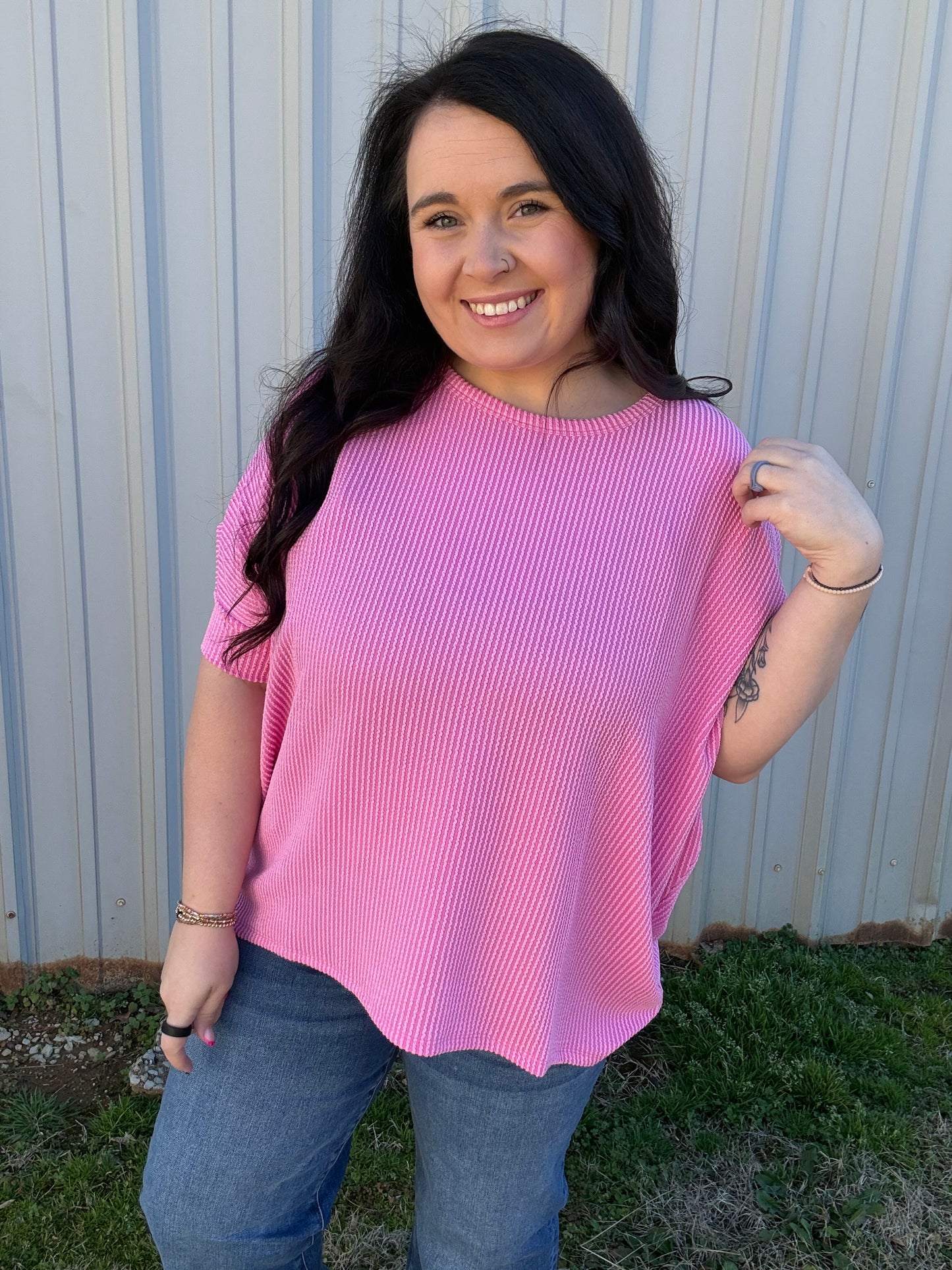 Oversized Ribbed Top