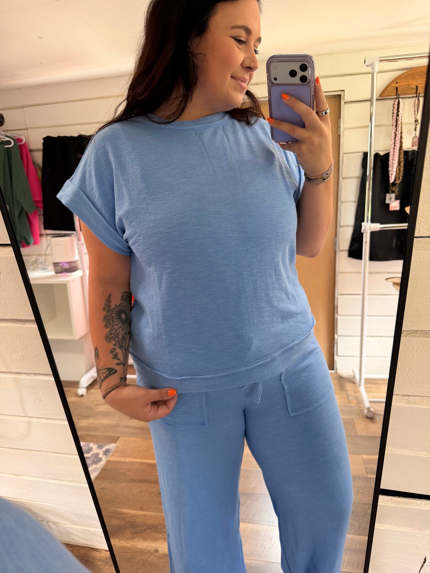 Cotton Slub Set-Cornflower Blue