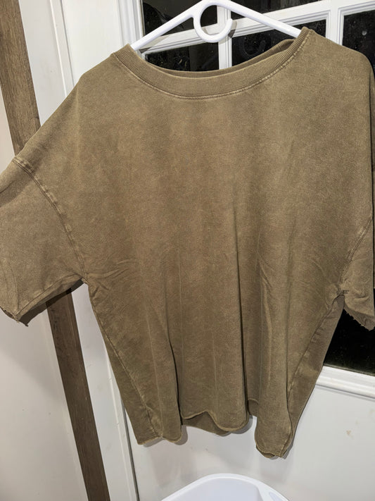 Oversized Terry Washed-Mocha