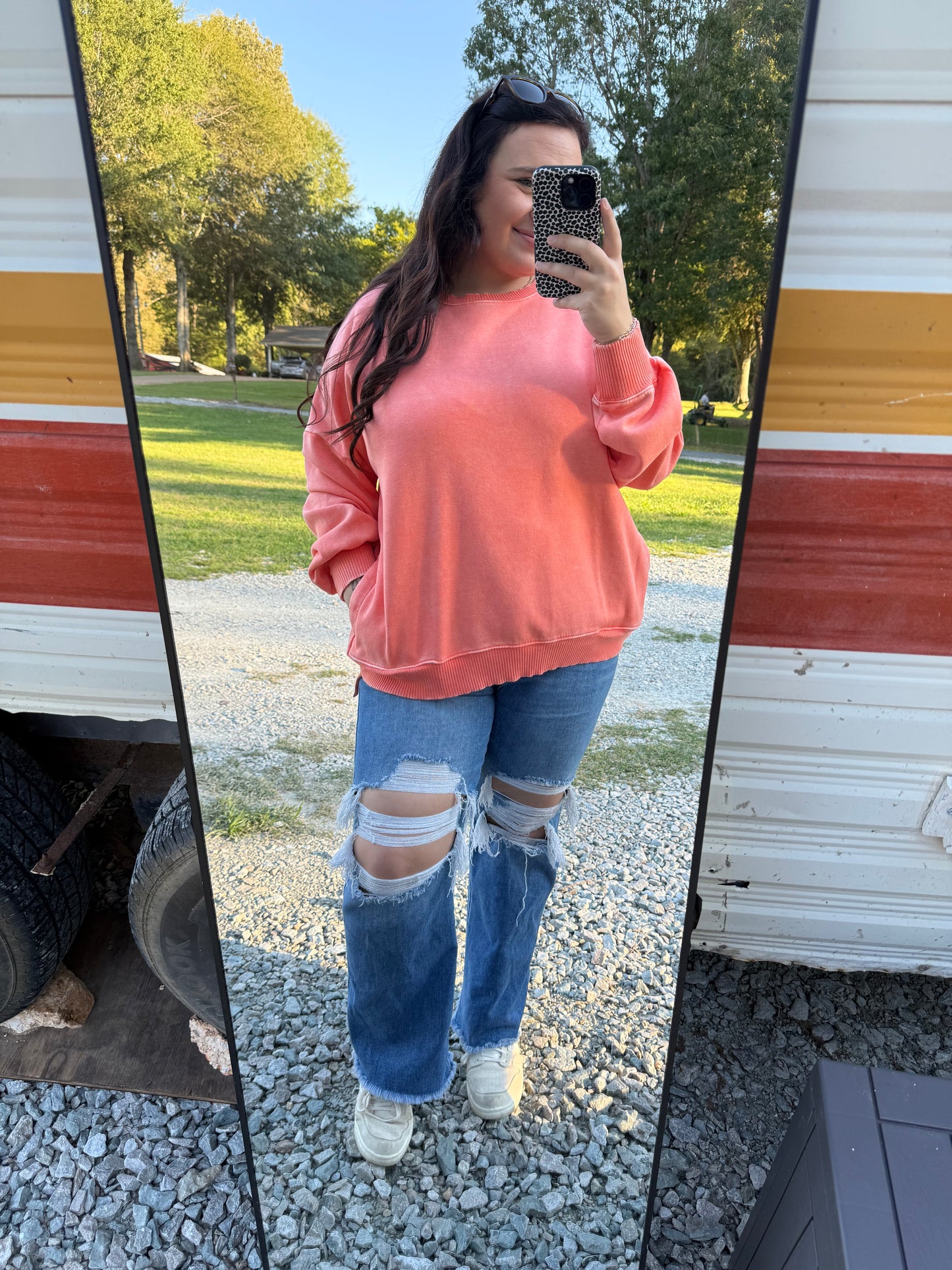 PLUS Acid Wash Pocket Sweatshirt