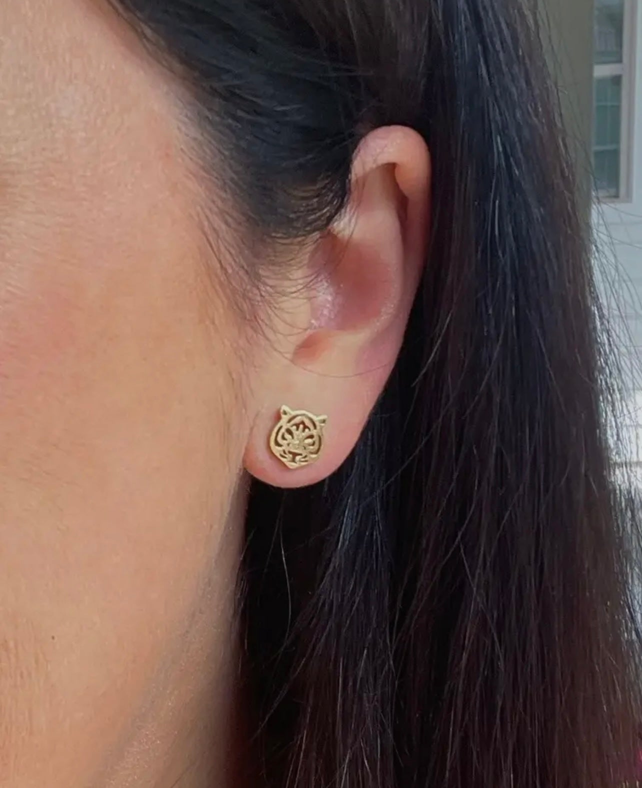 PREORDER Gold Tiger Stud Earrings