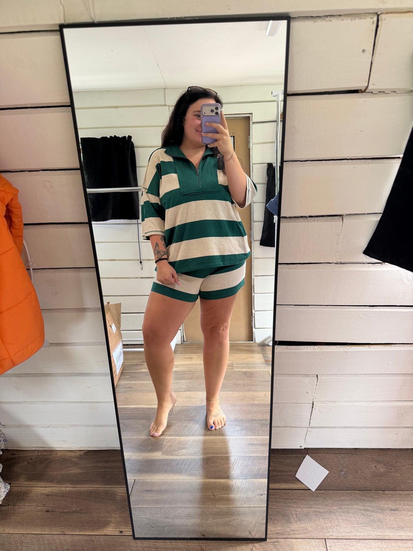 Color block Set-Hunter Green