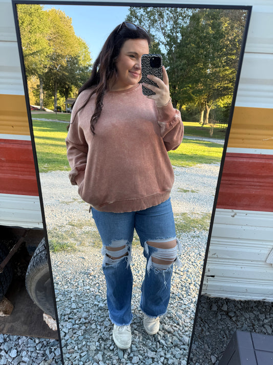 PLUS Acid Wash Pocket Sweatshirt