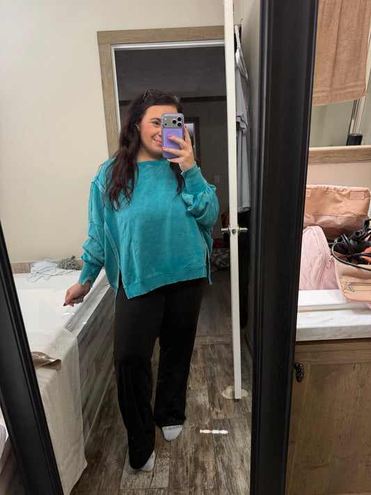 Oversized Sweatshirt-Teal