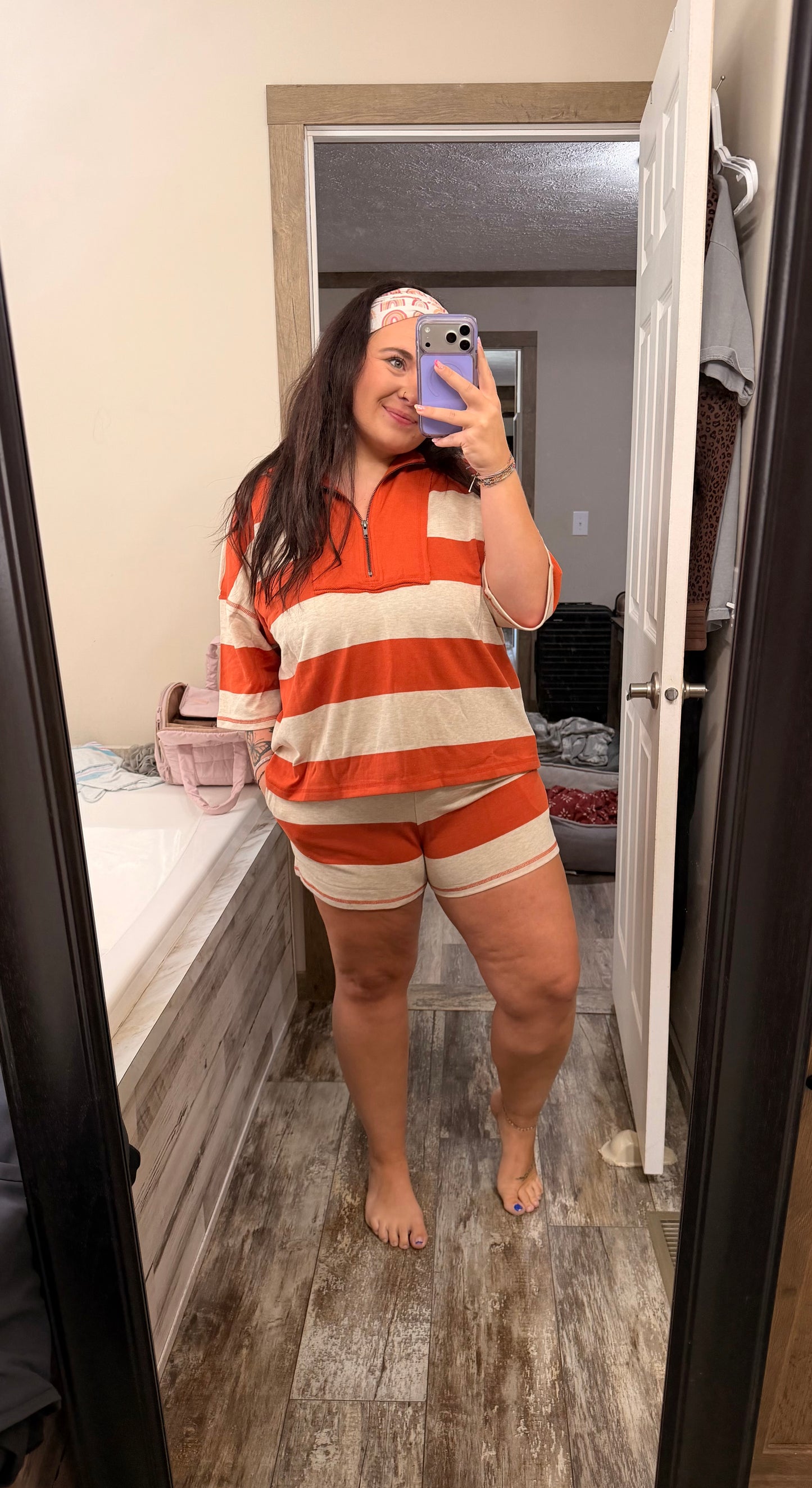 Color block Set-burnt orange