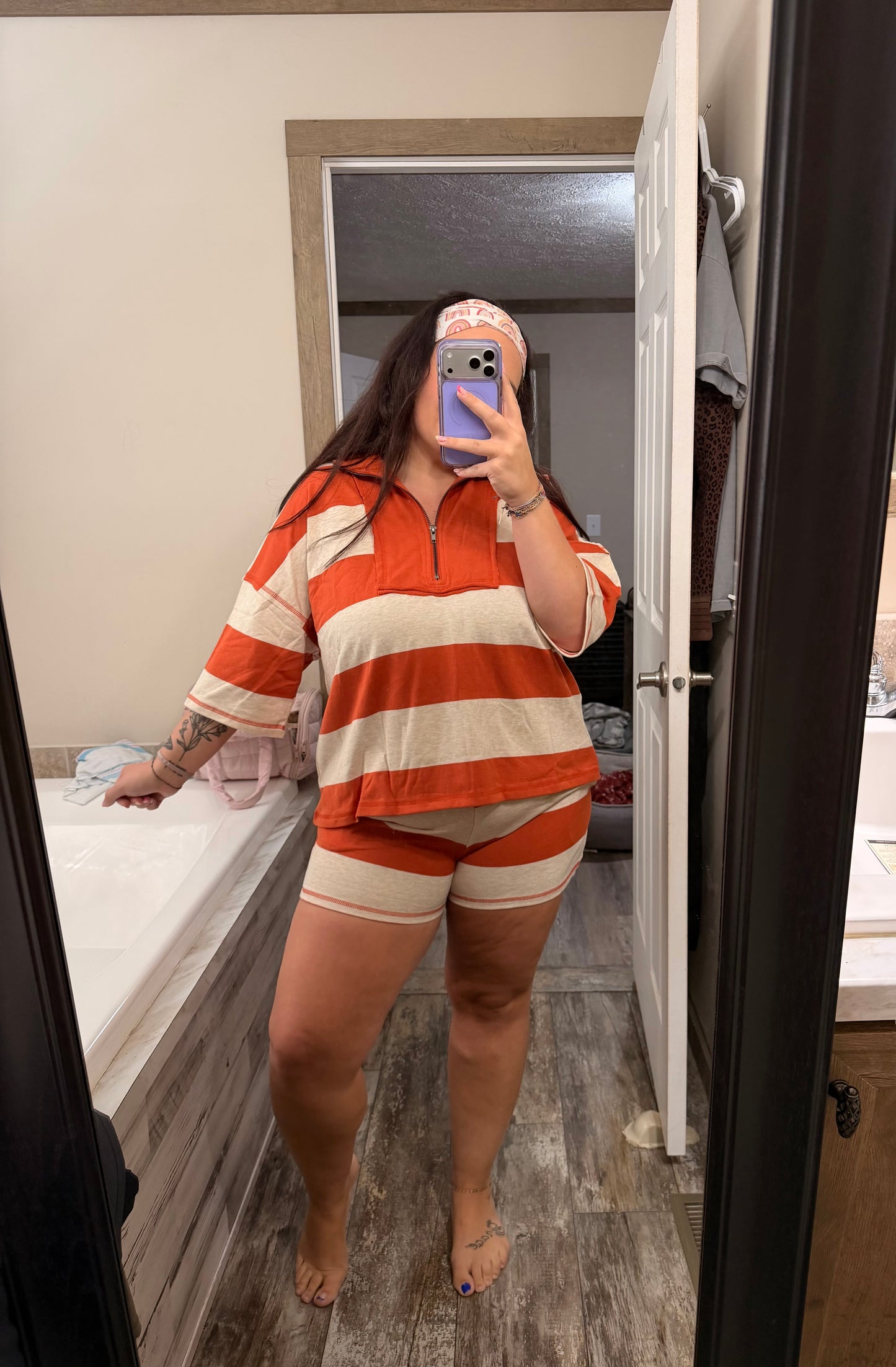 Color block Set-burnt orange