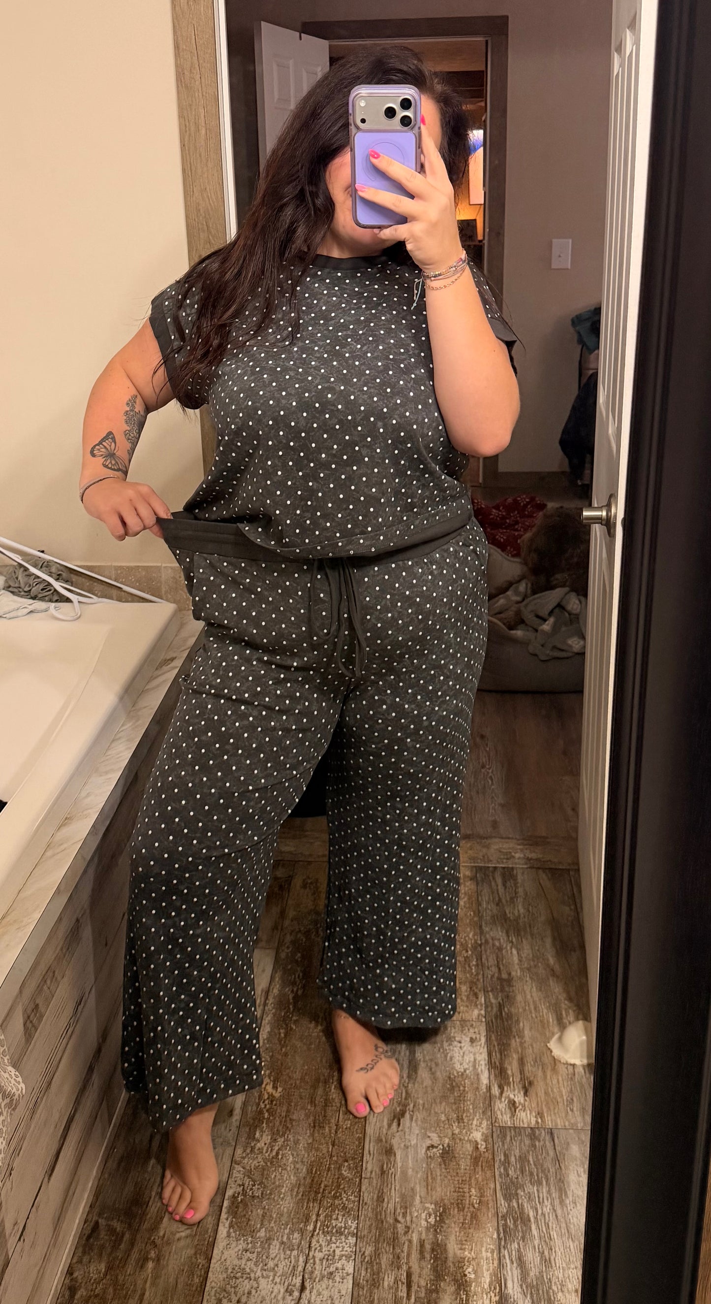 Black and White Polka Dot Set