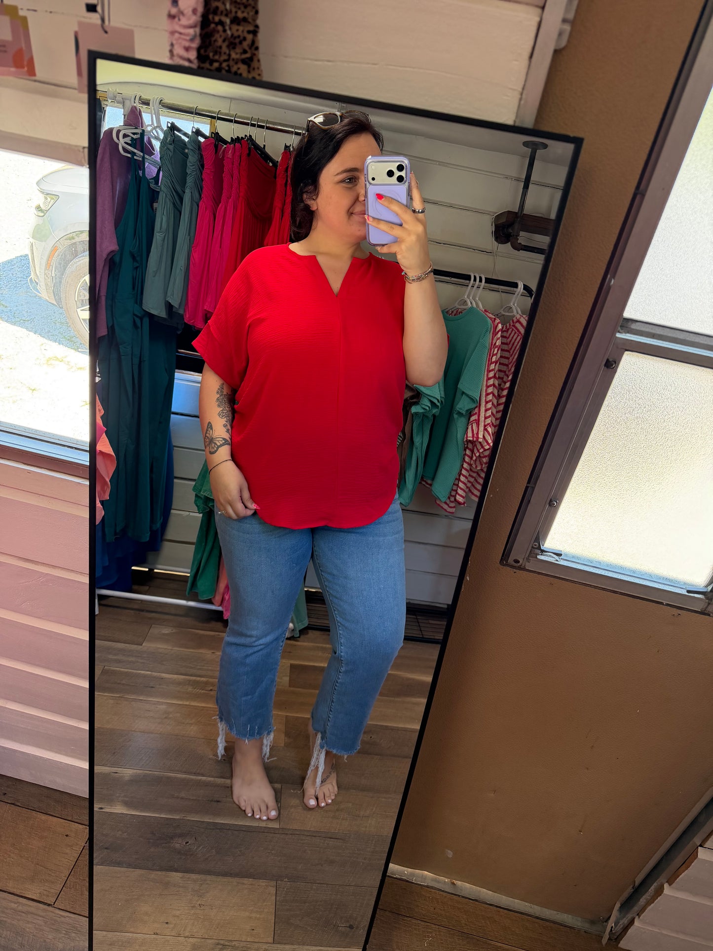 Summer Airflow Top-Ruby