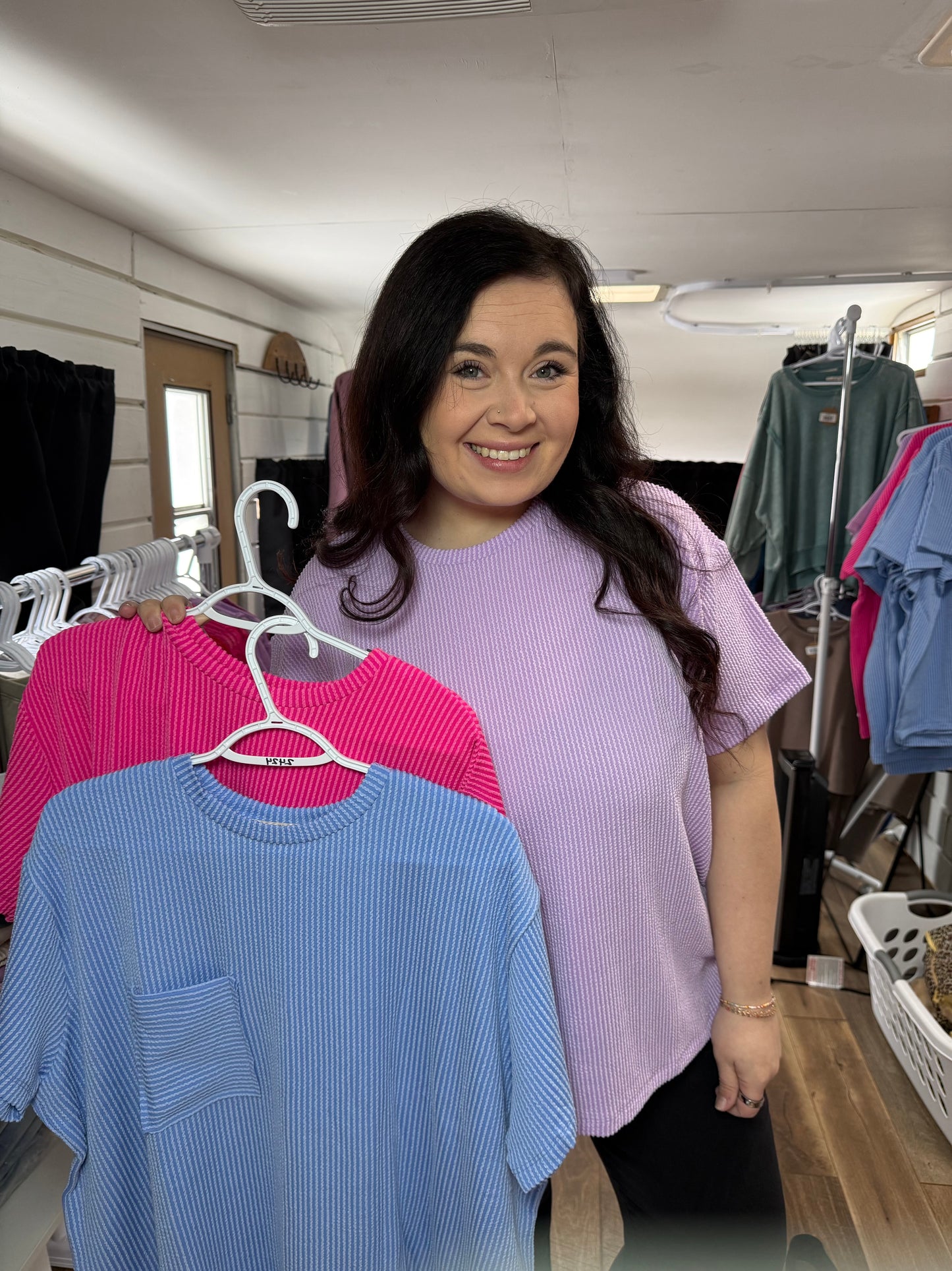 Ribbed Short Sleeve with Pocket