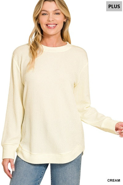 Ribbed Long Sleeve-cream