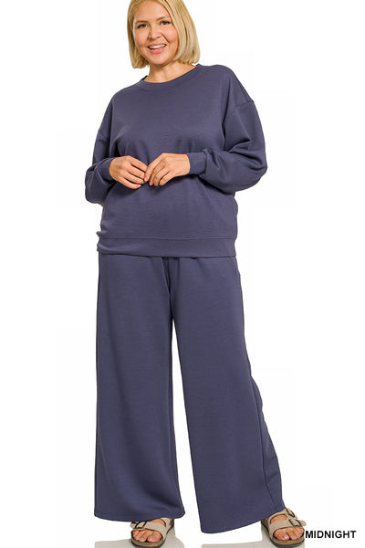 Scuba Sweatshirt Set-Midnight