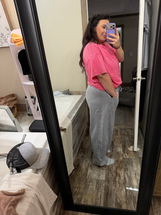 Acid Wash Barrel Sweatpants-Sleet