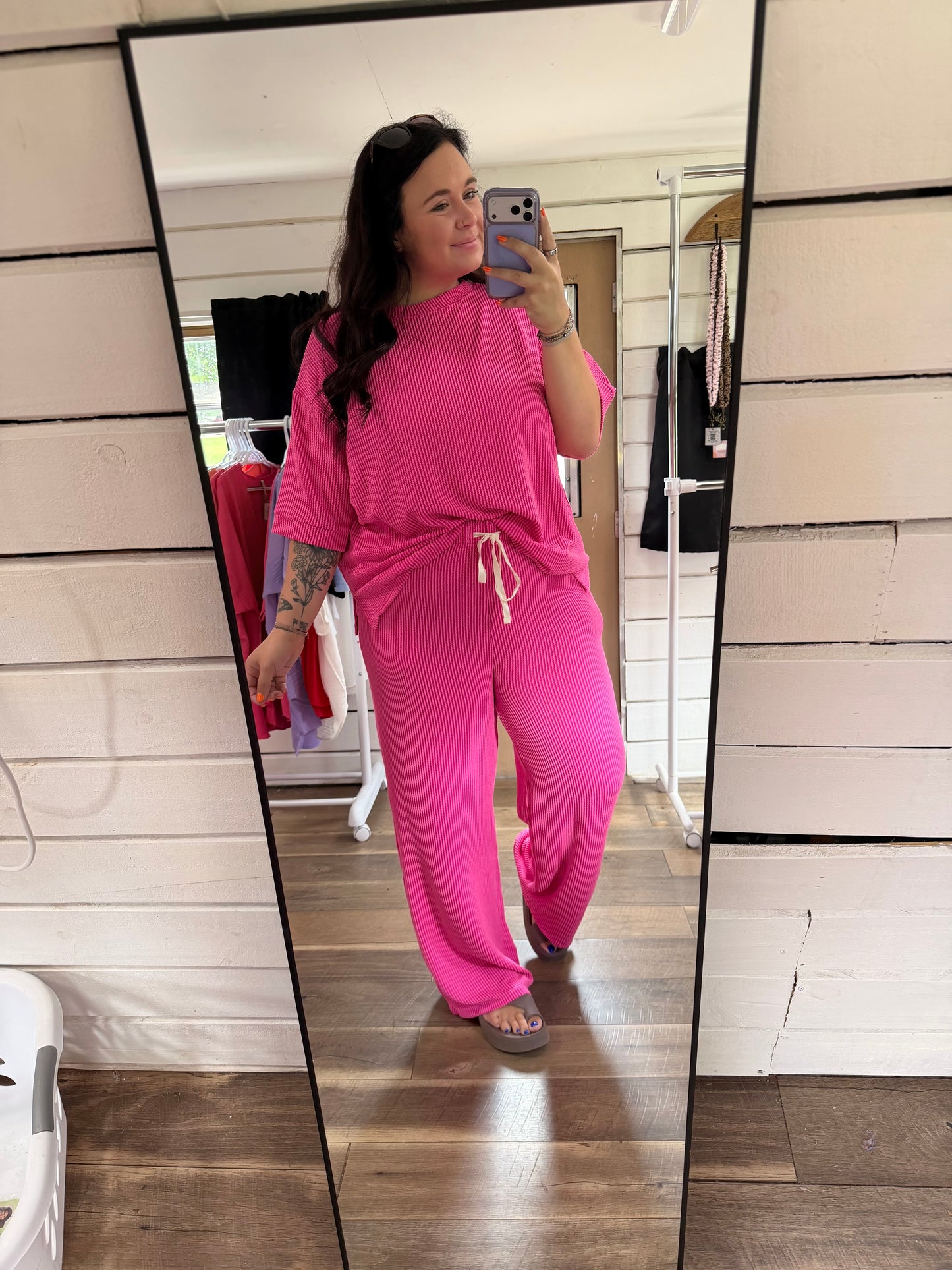 PLUS Hot Pink Ribbed set