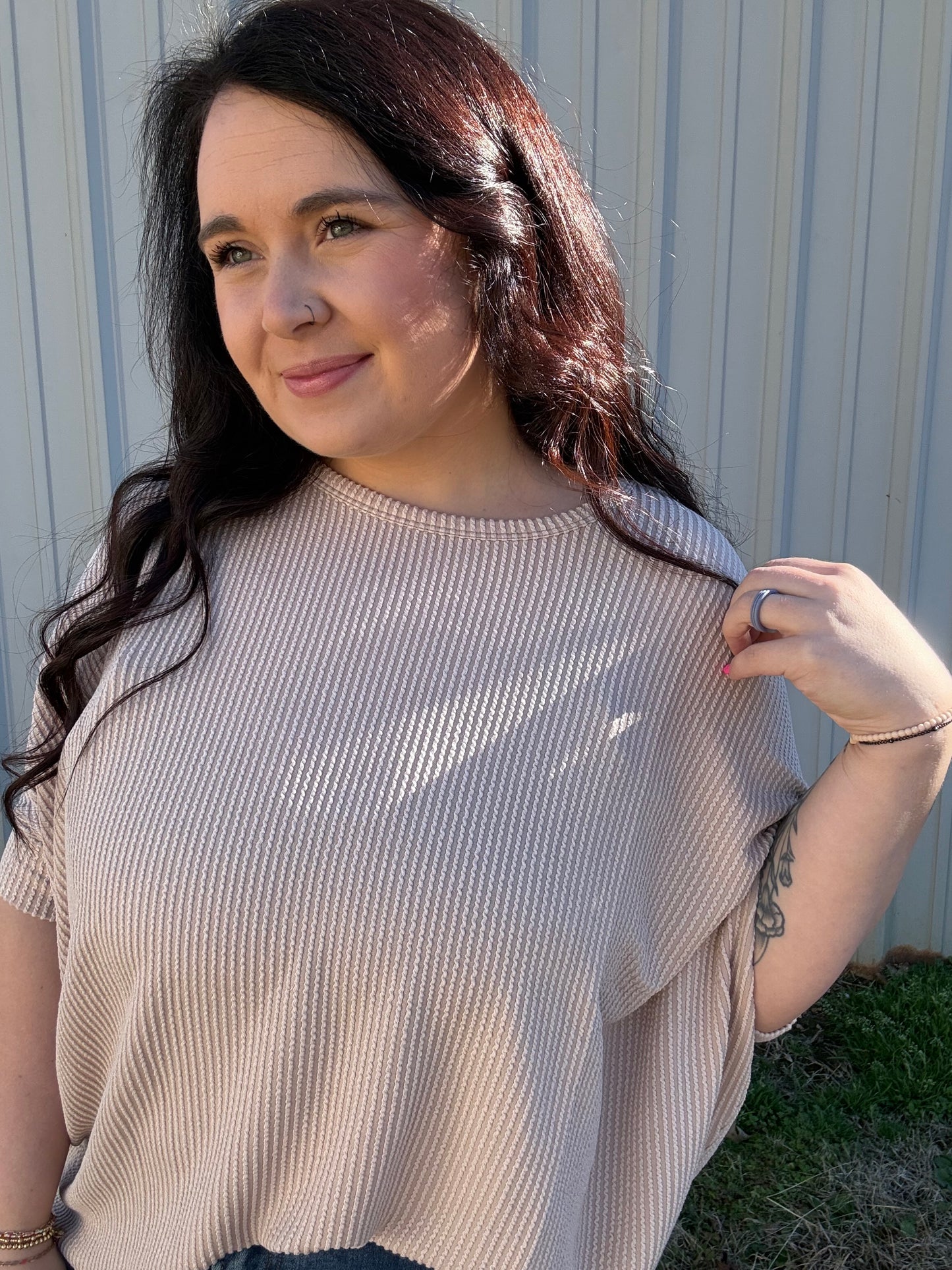 Oversized Ribbed Top