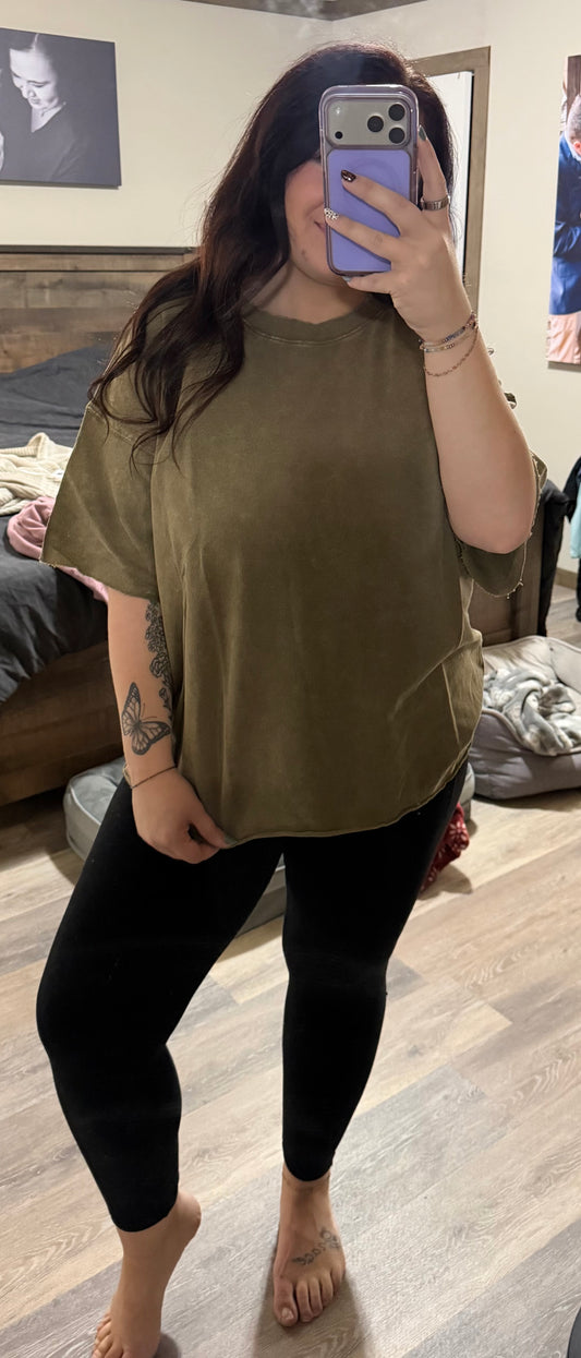Oversized Terry Washed-Mocha