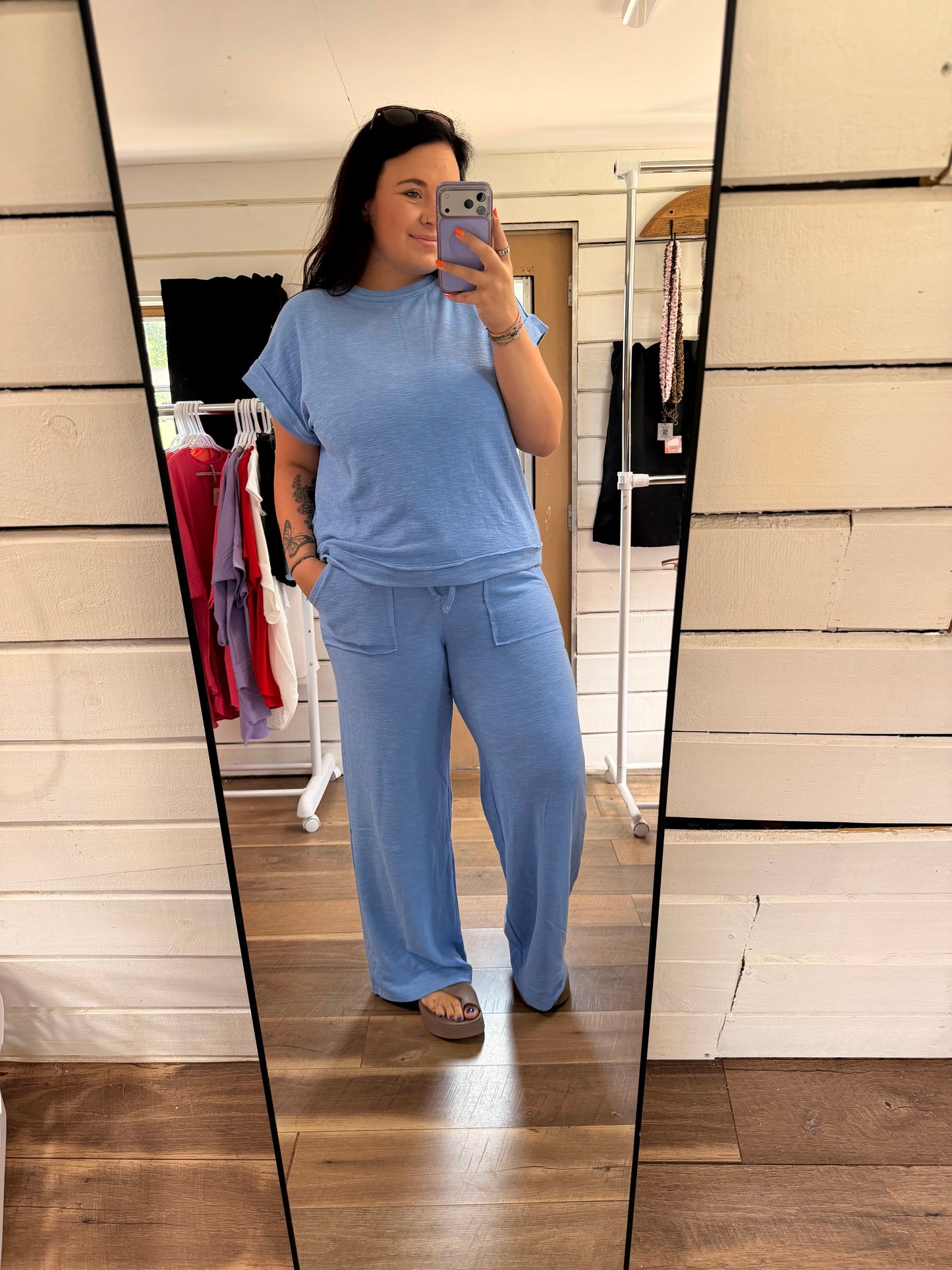 Cotton Slub Set-Cornflower Blue