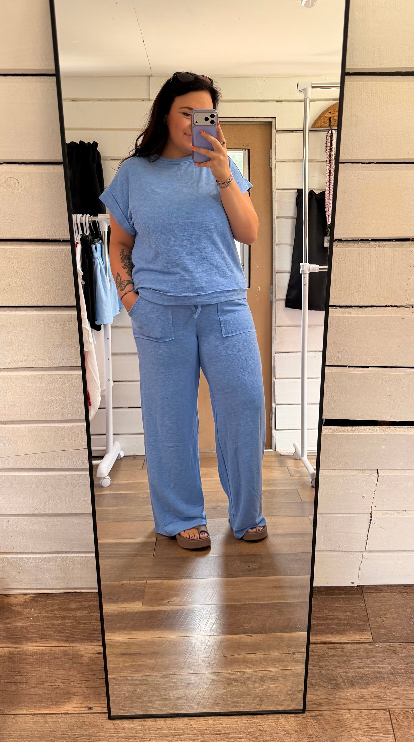 Cotton Slub Set-Cornflower Blue
