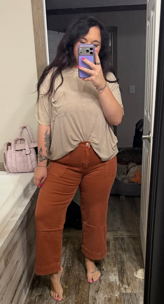 Cropped Rust Denim