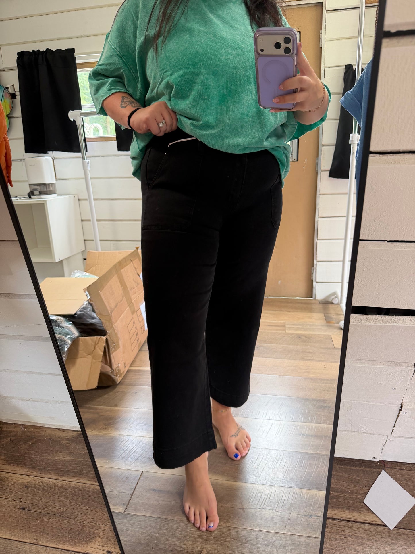 Cropped Black Denim