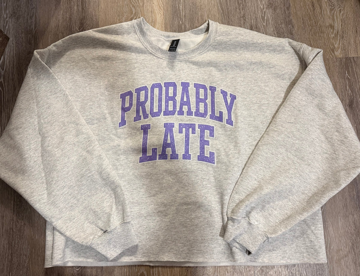 Probably Late Cropped Sweatshirt