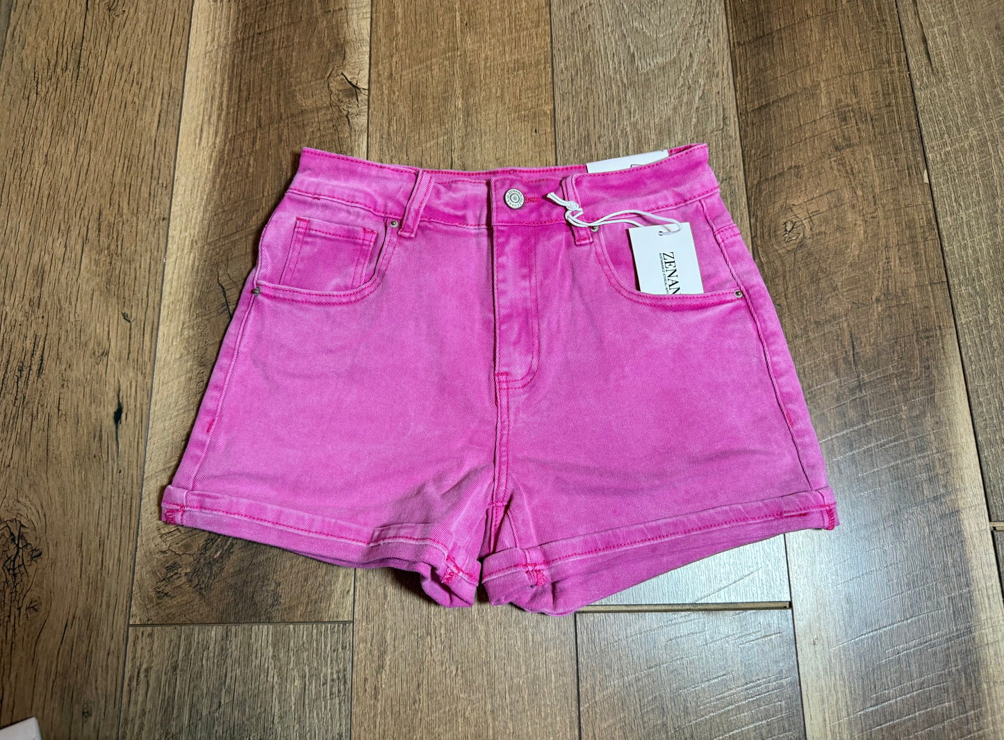 Cuffed Denim Shorts