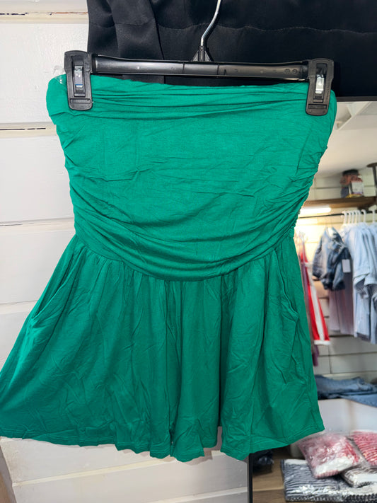 Strapless Romper-Kelly green