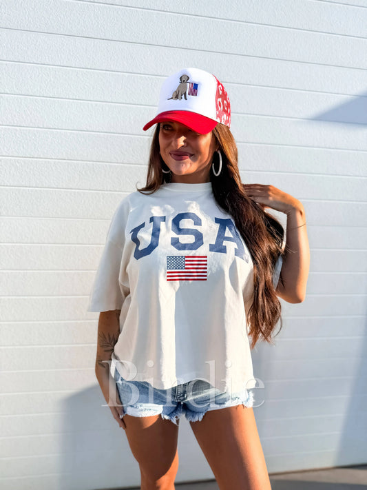 USA Ivory Comfort Color Tee