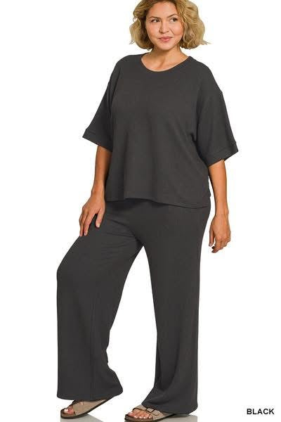 PLUS Black Ribbed set