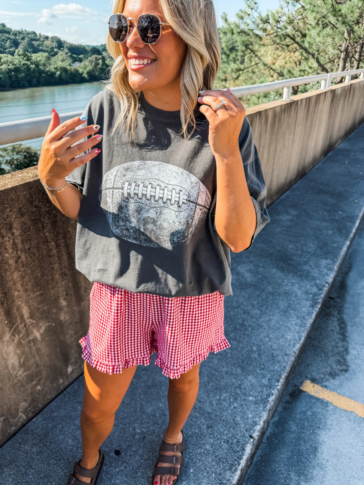 Gingham Ruffle Shorts PREORDER