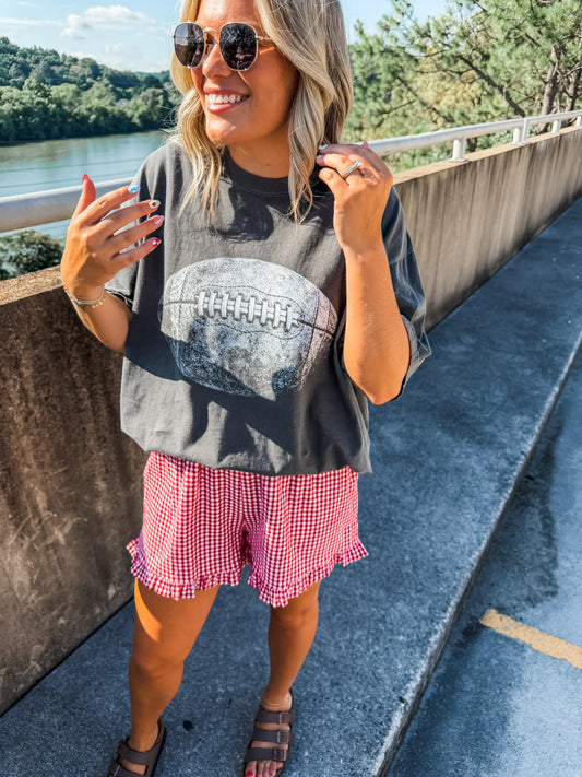 Gingham Ruffle Shorts PREORDER