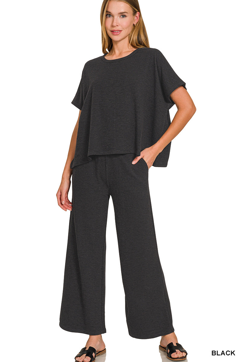 Cotton Pant Set-Black