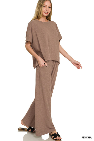 Cotton Pant Set-Mocha