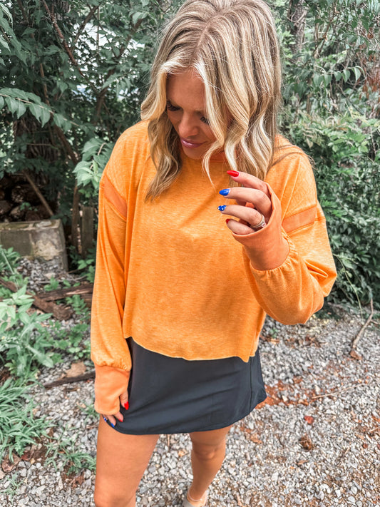 Open Back Long Sleeve-Orange