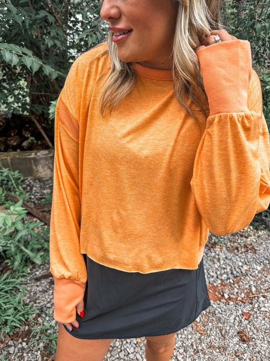 Open Back Long Sleeve-Orange