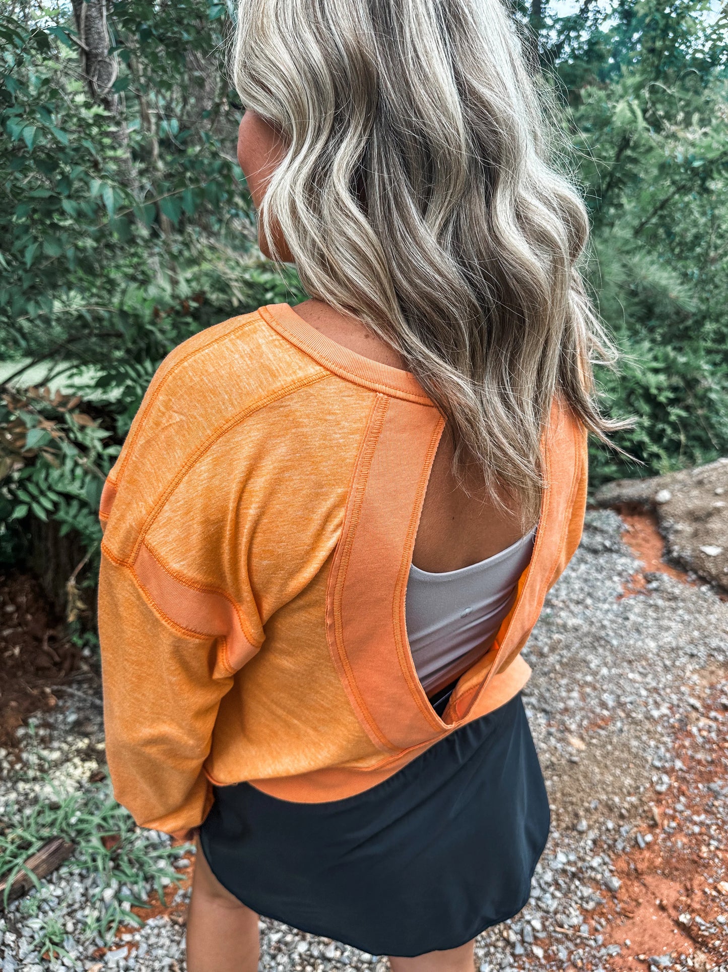 Open Back Long Sleeve-Orange