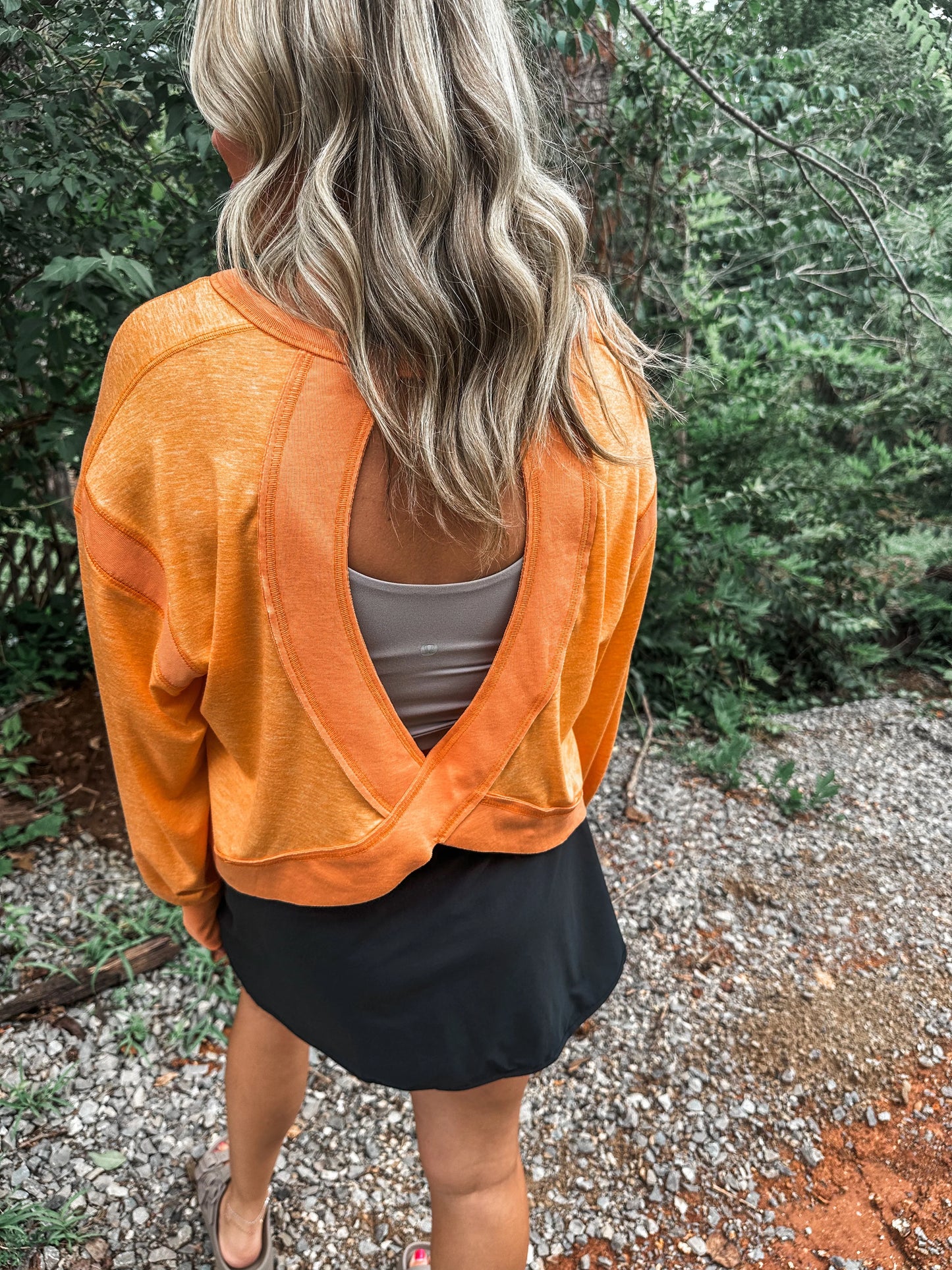 Open Back Long Sleeve-Orange