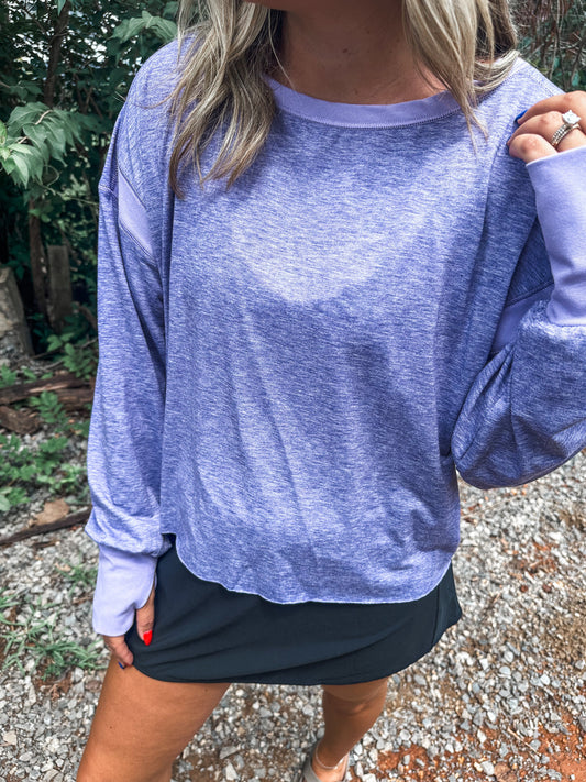 Open Back Long Sleeve-purple