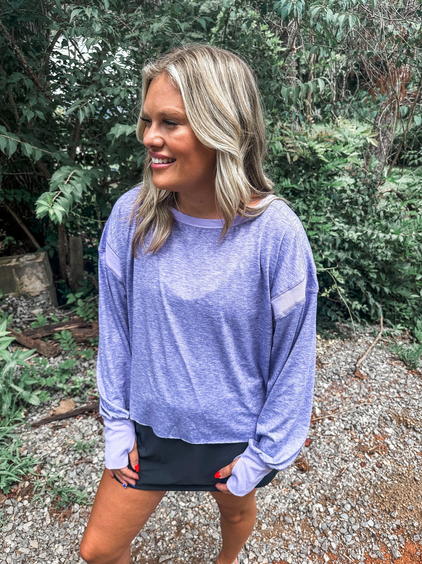 Open Back Long Sleeve-purple