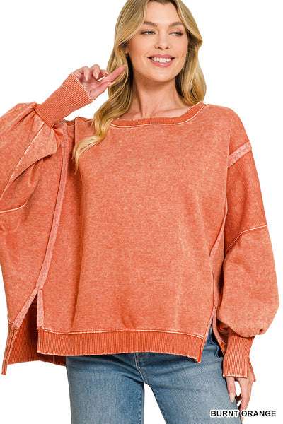 Oversized Sweatshirt-Burnt Orange