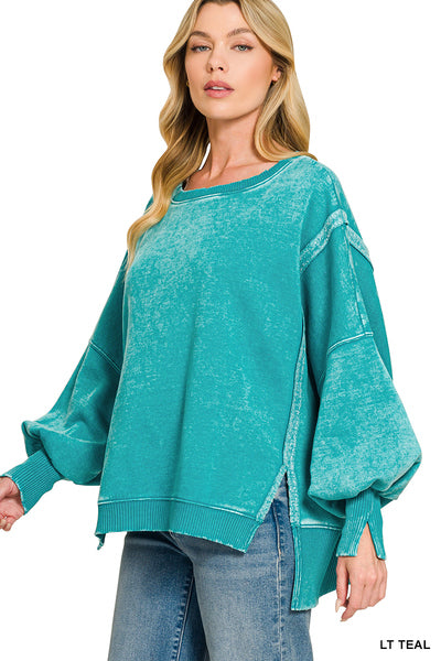 Oversized Sweatshirt-Teal